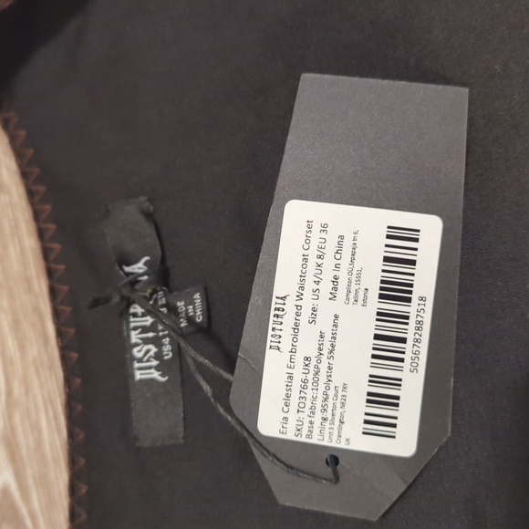 Disturbia Eria Celestial Embroidered Waistcoat Corset Size 4 New - Picture 3 of 3